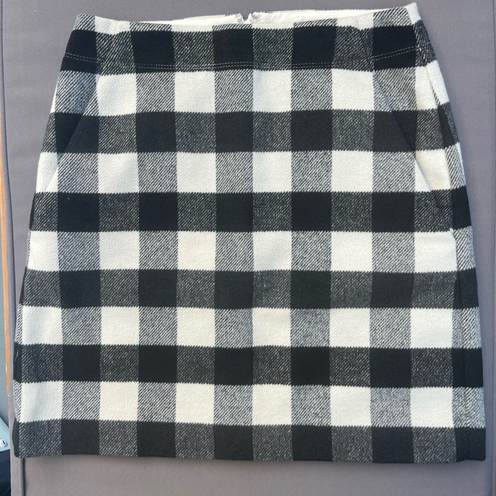 Ann Taylor Loft Plaid Wool Blend Skirt size 0